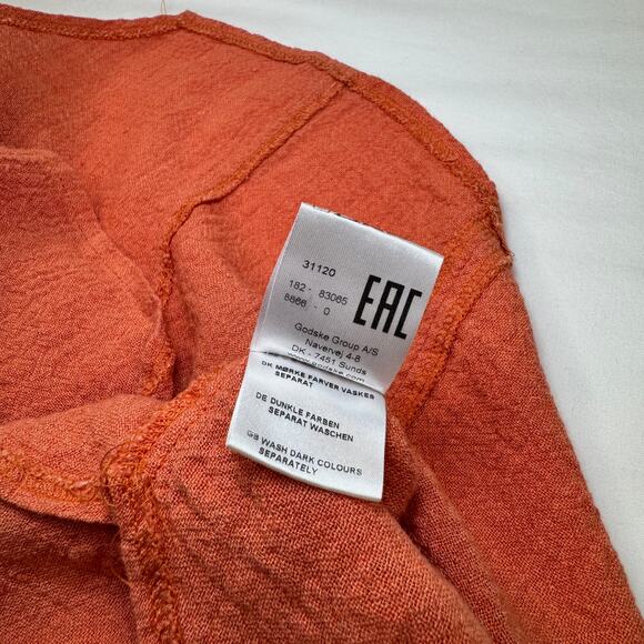 Q’neel Textured Sleeveless Blouse Orange Women's 4 EU 34 Lagenlook Rustic Barn - Picture 9 of 10